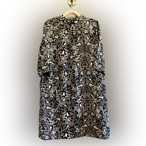 Old Navy Womens Dress Woodland Animals Size S Black Forest Half Sleeve Casual